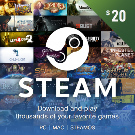 Steam - $ 20 (Digital Code) TR/AR/USA/EU