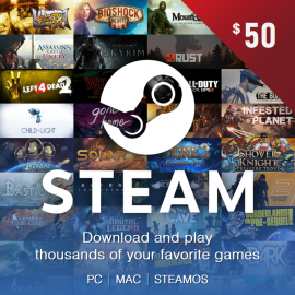 Steam - $ 50 (Digital Code) TR/AR/USA/EU